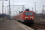 143 849-8 mit dem RE7 (RE 18723) nach Dessau in Berlin Schnefeld Flughafen.