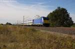 146 522-8 Captrain Deutschland GmbH mit dem Interconnex (X 68904) von Warnemnde nach Leipzig Hbf in Vietznitz.