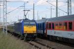 146 522-8 mit InterConnex von Leipzig Hbf nach Warnemnde bei der Einfahrt im Rostocker Hbf neben an stand der EC 178(Prag-Rostock)06.06.2014