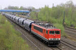 155 249-6 mit einen Mega langen Schüttgutzug durchfährt ganz gemächlich am 17.04.2025 den Tostedter Bahnhof.