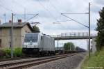 186 185-5 ITL Eisenbahn GmbH mit Containerzug in Vietznitz Richtung Neustadt(Dosse) unterwegs.