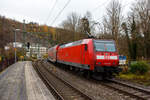 Geschoben von der 146 006-2 (91 80 6146 006-2 D-DB) der DB Regio NRW verl�sst der RE 9 - Rhein Sieg Express (RSX) Siegen - K�ln – Aachen nun Steuerwagen voraus den Bahnhof Kirchen/Sieg und f�hrt weiter Richtung Betzdorf. 