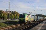 GySEV 193 837 durchfahrt mit ein LKW Walterzug am 23 September 2025 H�nfeld.