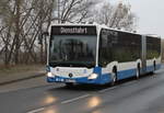 der Neue Mercedes Citaro C2-G am Mittag des 01.12.2018 in Höhe der Haltestelle Rostock-Hafenallee