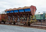 Muldenkippwagen, ex Fz 175 der Hohenzollerischen Landesbahn (HzL) am 26.03.2016 ausgestellt im Deutschen Dampflokomotiv-Museum in Neuenmarkt-Wirsberg.