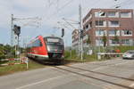 642 050 als RB12 von Rostock Hbf nach Graal-Müritz am 13.07.2019 gegen 10:27 Uhr kurz nach der Ausfahrt im Rostocker Hbf.