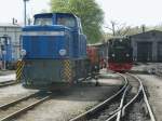 251 901-5 und 99 1781-6,am 05.Mai 2013,bei ihrer Sonntagsruhe in Putbus.