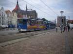 Stra�enbahn 803 der Rostocker Sra�enbahn AG in der N�he vom Steintor fotografiert.