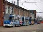 voraussichtlich noch lnger werden die Tatra T6+NF-Beiwagen auf der Linie 1 zwischen Haffenallee und Rgener Str/Mecklenburger Allee,Rostock fahren Grund ist die Lieferung der Straenbahn vom Typ