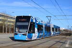 6N-2 Wagen 605 als Linie 5 von Rostock-Mecklenburger Allee nach Rostock-Südblick in der Haltestelle Eutiner Str.01.03.2026 