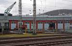 Blick vom Hbf Siegen auf den Ringlokschuppen, am 17.12.2011.