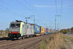 486 505 fuhr mit einem LKW-Zug am 12.10.2018 durch Klein Gerau in Richtung Mainz-Bischofsheim.