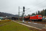 Die 185 291-2 (91 80 6185 291-2 D-DB) der DB Cargo Deutschland AG fährt am 25.01.2023 mit einem gem.