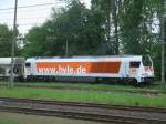 Nicht zu �berh�ren war die Hvle Maxima V490.3,am 22.Mai 2013,auf dem Bahnhof in Bergen/R�gen.