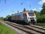 Das Ausmaß der Entgleisung von der HVLE 159 008 konnte man am 16.Mai 2025 in Grimmen sehen.