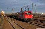 185 603-8 HGK - Hfen and Gterverkehr Kln AG [HGK 2061] / ARS Altmann mit einem Kesselzug  Dieselkraftstoff oder Gasl oder Heizl (leicht)  in Berlin-Schnefeld Flughafen in Richtung Genshagener