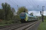 Beim Bahnubergang mit Zooming wurde am 20 April 2024 Westfalenbahn ET4-12 fotografiert