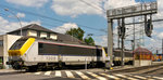 Verschiedenes/488531/-test---die-sncb-hle . Test -  Die SNCB HLE 1309 und HLE 13002 ziehen am 04.08.2009 einen Güterzug durch den Bahnhof von Rodange. (Jeanny)