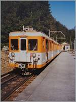 In Le Châtelard Frontière wartet der SNCF Z 603 (und weitere Z 600 bzw Steuerwagen) auf die Abfahrt in Richtung Chamonix.