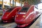   Zwei Thalys PBKA Tz 4346 und Tz 4342 stehen am 01.08.2007 in Paris Gare du Nord zur Abfahrt bereit.