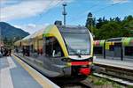 Diesel Triebzug ATR 100 006 ( 95 83 8 100 006 SAD), steht im Bahnhof Meran und wird in krze in Richtung Mals abfahren. 15.05.2019  (Hans)