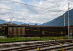 Vierachsiger, großräumiger Schiebewandwagen 31 83 2764 794-3 I-MIR, der Gattung Habils, der Mercitalia Rail Srl am 14.09.2017 im Bahnhof Tirano.