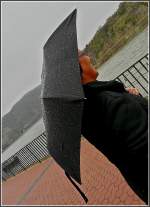 Dame mit Regenschirm.