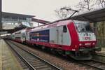 CFL Werbe Lok, h�lt mit ihrem Zug im Bahnhof Pafendall-Kierchbierg. 20.02.2026