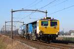 Volker Rail UniMat 103 passiert am 19 Jnner 2024 Hulten und wird vom offenbarere Weg fotografiert.