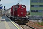 Lok 92 812 015 006-7 der A-GKB (Graz – Köflacher Bahn) schiebt ihrem Zug aus dem Bahnhof Graz zu in Richtung Köflach.