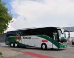 Setra 517 HD von Blaguss aus Wien,Mannschaftsbus des FC Rapid Wien,Krems 3,August 2014