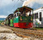 50 Jahre BC - MEGA STEAM FESTIVAL der Museumsbahn Blonay–Chamby - Museumsbahn-Romantik pur:    In Doppeltraktion fahren die G 2/2 Krauss-Kastendampflok (Tramlok) Nr.