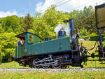 50 Jahre BC - MEGA STEAM FESTIVAL der Museumsbahn Blonay–Chamby:  Die G 3/3 LEB N 5   Bercher  fhrt am 19.05.2018 mit ihrem Zug vom Museum Chamby wieder hinunter nach Blonay, hier erreicht