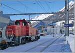 In Airolo zeigt sich die Am 841 013 (Am 92 85 841 013-6 CH-LPAG) und im Hintergrund die wartende Railpool 186 497.