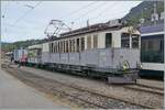 Les chemin de fer disparus - Die verschwundenen Bahnen (LLB 1915- 1967)    Der Leuk Leukerbad Bahn (LLB) Triebwagen mit der Anschrift ABFe 2/4 N° 10 der Blonay Chamby Bahn steht mit seinem
