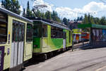 TPC 125 Jahre BVB! (Les TPC célèbrent les 125 ans du BVB!):  Der tpc BVB BDeh 4/4 82 „Ollon“ fährt am 10 September 2023 in Villars-sur-Ollon mit dem Pendelzug (mit BVB B 62