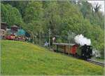 Die BFD HG 3/4 N° 3 der Blonay Chamby Bahn bespannt den ersten Dampfzug der Saison.