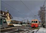 Bunte Fahrzeugvielfalt in Blonay: BDeh 2/4 74, Beh 2/4 72  Astro Pléiades  und CEV GTW Be 2/6 ex  Blonay .