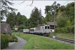 Les chemins de fer disparus - Die verschwundenen Bahnen (LLB 1915 - 1967) Der Leuk Leukerbad Bahn (LLB) Triebwagen mit der Anschrift ABFe 2/4 N° 10 der Blonay Chamby Bahn ist mit passenden Wagen