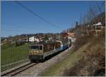 Die MOB GDe 4/4 6005 hat mit ihrem Regionalzug 2217 Zweisimmen - Montreux den Halt Planchamp passiert.