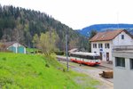 Le Locle - Les Brenets : Im Bahnhof Les Brenets, Triebwagen 5.