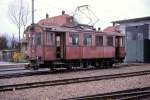 Der alte OJB Zweiachs-Triebwagen 14 von 1917. Langenthal, 26.April 1970. 