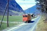 Nachtrag zum OJB-Dienstwagen Xe 2/2 90: Das Bild zeigt den Wagen noch in seiner Heimat als Fe2/2 22 der Sernftalbahn im Kanton Glarus.