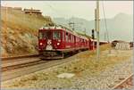 Der Rhb Bernina Bahn ABe 4/4 II 45 und ein weiterer erreichen von Poschiavo kommend Alp Grüm.