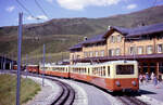 A Jungfraubach train ready to depart Kleine Scheidegg on 3rd September 1962.