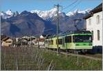 Der TPC AOMC ASD Beh 4/8 592 ist kurz nach Aigle Château auf dem Weg nach Aigle.