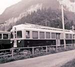 Noch ein leider nicht sehr scharfes Bild des soeben abgelieferten Triebwagens ABeh4/4 304 der Berner OberlandBahn BOB in Zweil�tschinen, 20.Juni 1965 