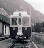 Ganze 61 Jahre sind vergangen, seit BOB Triebwagen ABeh4/4 304 neu abgeliefert wurde. Hier steht der ganz neue Triebwagen in Zweil�schinen, direkt nach der Ablieferung. 20.Juni 1965 