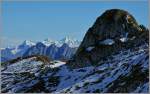 Ausblick vom Rochers-de-Naye auf die weit entfernten Eiger,M�nch und Jungfrau.