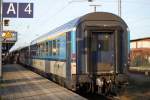 CD-Bmz Wagen am Ende des EC 179 von Warnem�nde nach Praha hl.n.stand am 27.12.2014 in Warnem�nde.